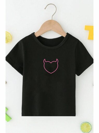 تی شرت دخترانه اوی گونتارز کد CCK-TSH-SIYAH-EYTANK | uyguntarz