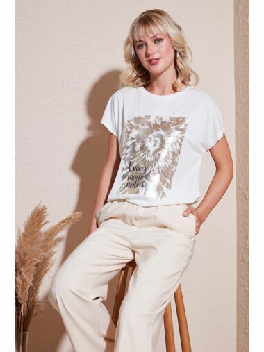 تی شرت زنانه للا کد 6671001 – 19965 | Lela