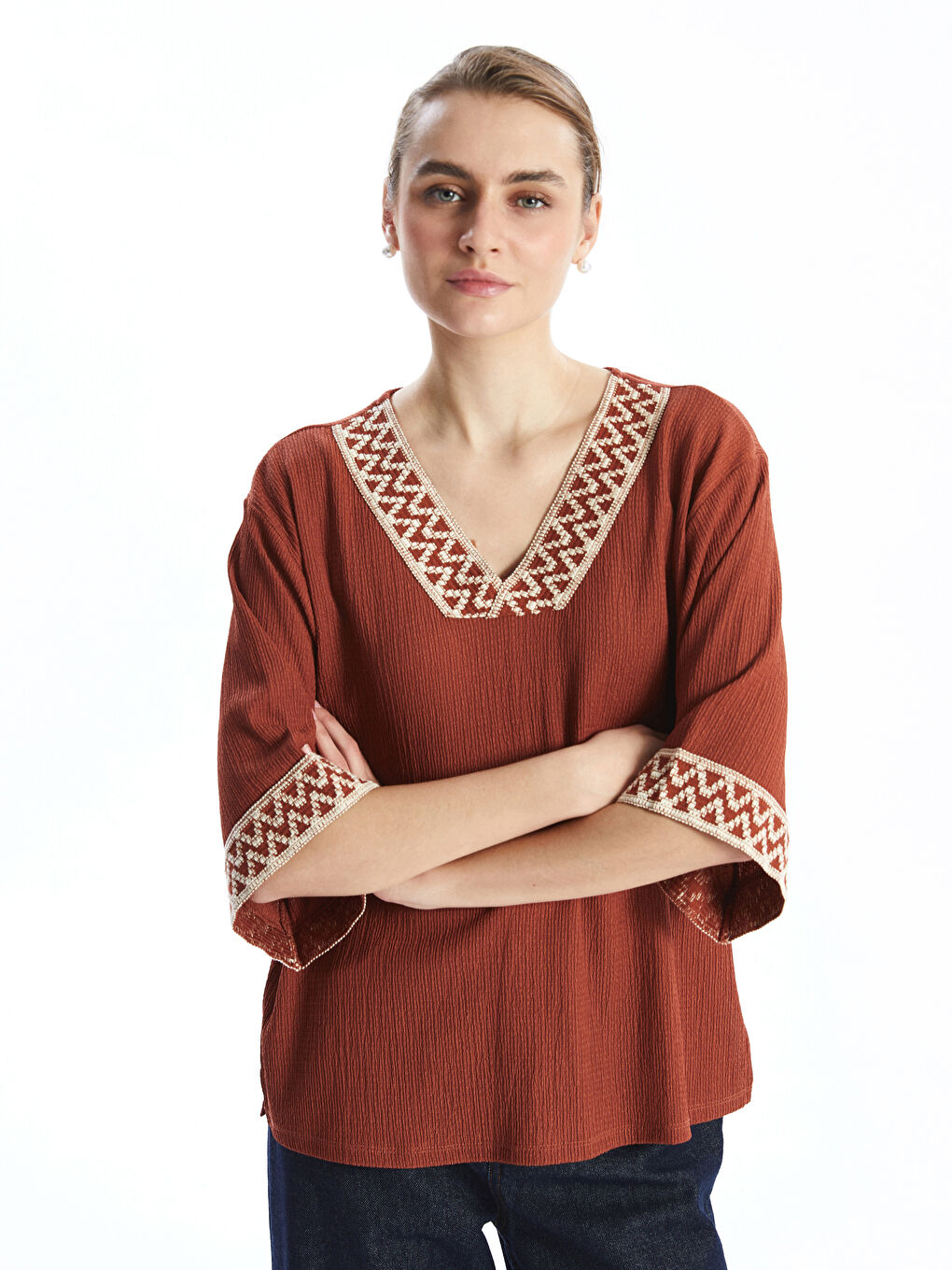 بلوز زنانه ال سی وایکیکی S5AI73Z8 - R1W