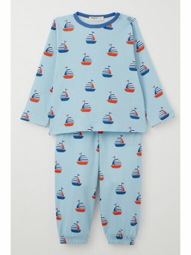 ست پیژامه نوزاد پسر بریز کد  | Breeze