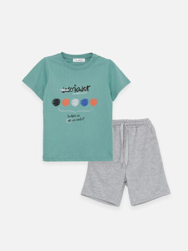 ست پیژامه با شلوارک دخترانه گونش Kids کد S4O377Z4 – DBV | Güneş Kids