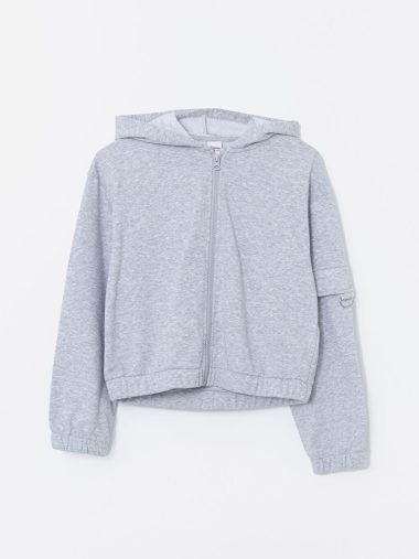 سویشرت زیپ‌دار دخترانه ال سی  وایکیکی اورجینال | S5BE12Z4 LCW Kids