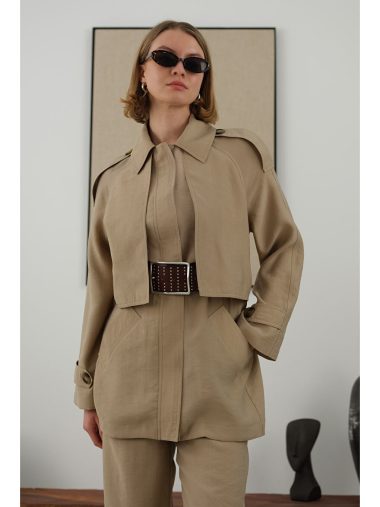 ترنچ کت زنانه HE-QA اورجینال | S000402143 HE-QA