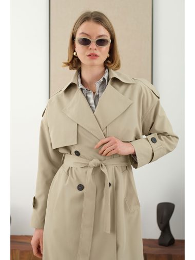 ترنچ کت زنانه HE-QA اورجینال | S000402142 HE-QA