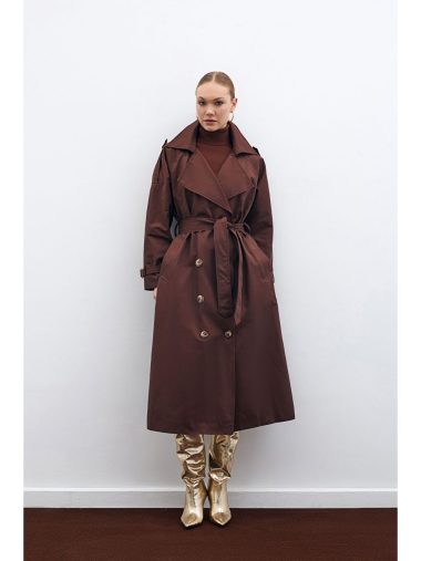 ترنچ کت زنانه ساتین اورجینال | S000324605 SATEEN