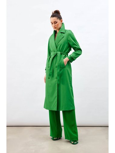 ترنچ کت زنانه ساتین اورجینال | S000324154 SATEEN