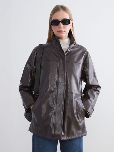 کاپشن طرح چرم زنانه ال سی وایکیکی اورجینال | W5I515Z8 LCWAIKIKI Classic