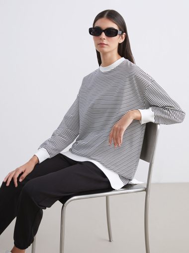 سویشرت تونیک زنانه ال سی وایکیکی اورجینال | W5KH36Z8 LCW Modest