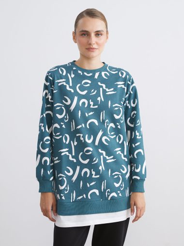 سویشرت تونیک زنانه ال سی وایکیکی اورجینال | W5JF04Z8 LCW Modest