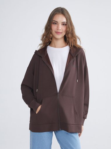 سویشرت زیپ دار زنانه ال سی وایکیکی اورجینال | W5JF60Z8 LCW Modest