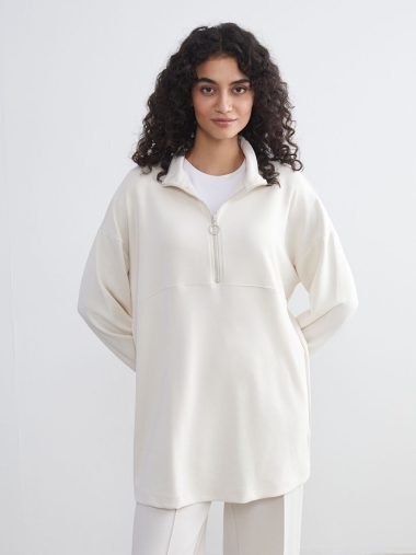 سویشرت تونیک زنانه ال سی وایکیکی اورجینال | W5I496Z8 LCW Modest