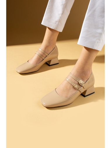 کفش پاشنه بلند زنانه پمبه پوتین اورجینال | S000285989 Pembe Potin