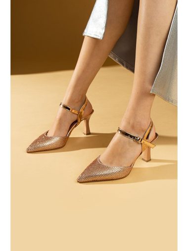 کفش پاشنه بلند زنانه پمبه پوتین اورجینال | S000175419 Pembe Potin