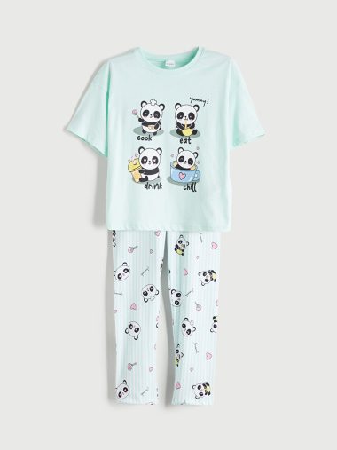 ست پیژامه دخترانه ال سی  وایکیکی اورجینال |  LCW Kids