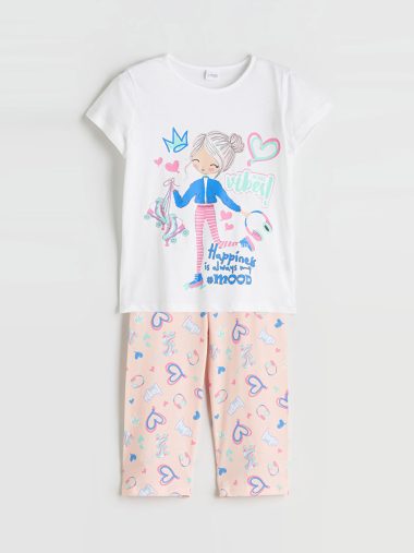 ست پیژامه دخترانه ال سی  وایکیکی اورجینال |  LCW Kids