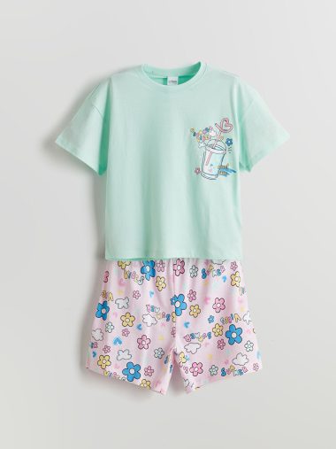 ست پیژامه دخترانه ال سی  وایکیکی اورجینال |  LCW Kids