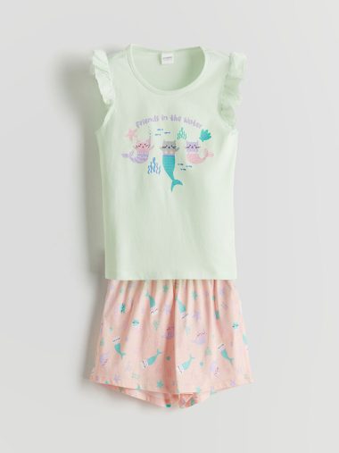 ست پیژامه دخترانه ال سی  وایکیکی اورجینال |  LCW Kids